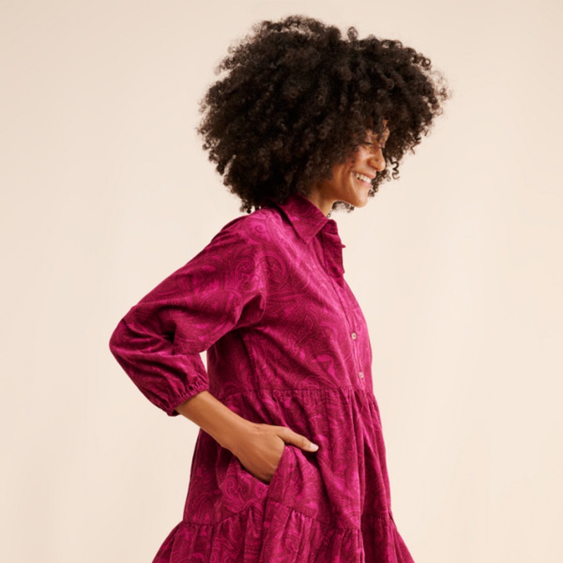 The Bettina Tiered Shirt Dress: Mini Corduroy Edition