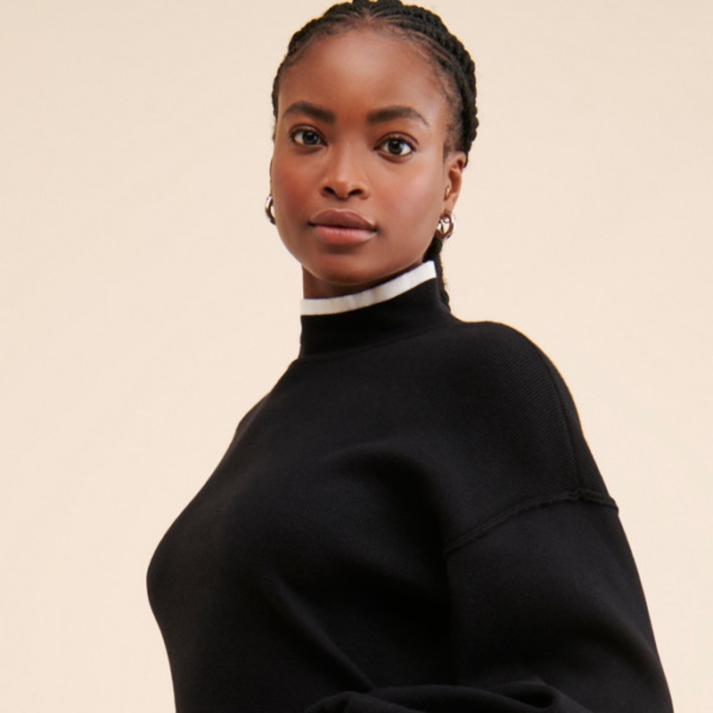 Tipped Pullover Sweater