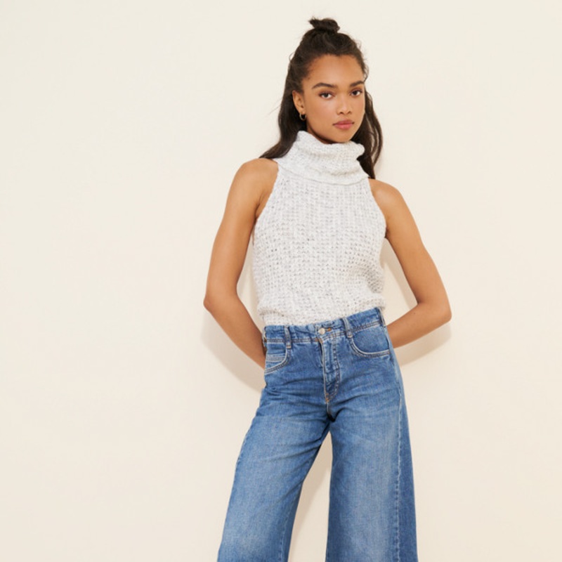 The Adi Mid-Rise Frayed Relaxed Flare Jeans