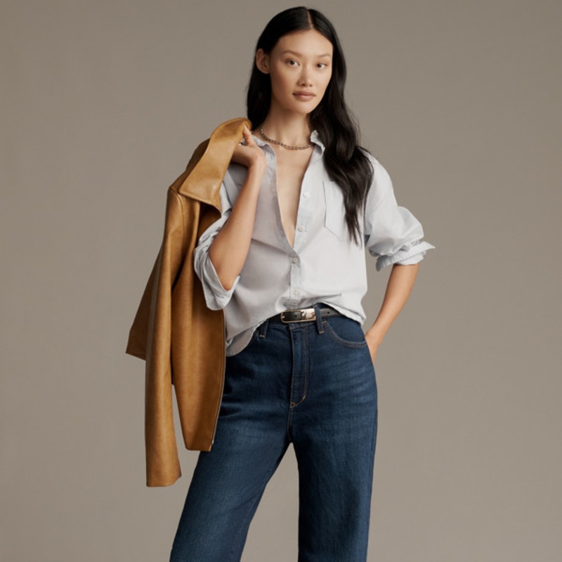 The Austyn High-Rise Cuffed Wide-Leg Jeans