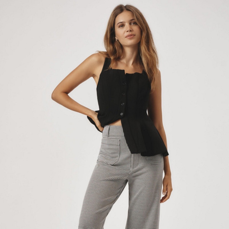 The Colette Cropped Wide-Leg Pants: Houndstooth Edition