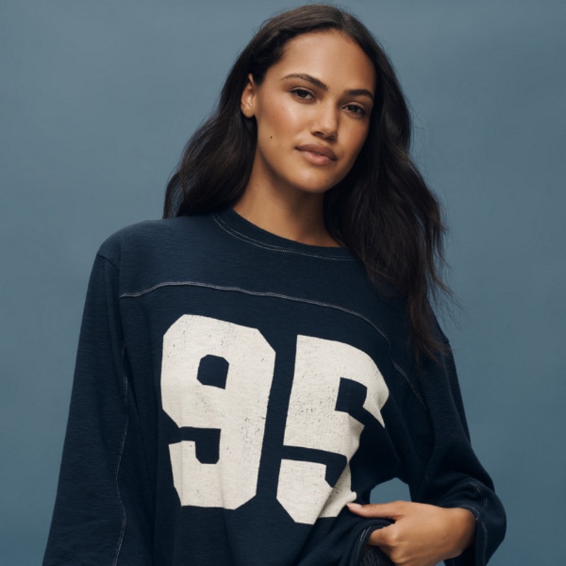 Three Fourth Sleeve Varsity Tee