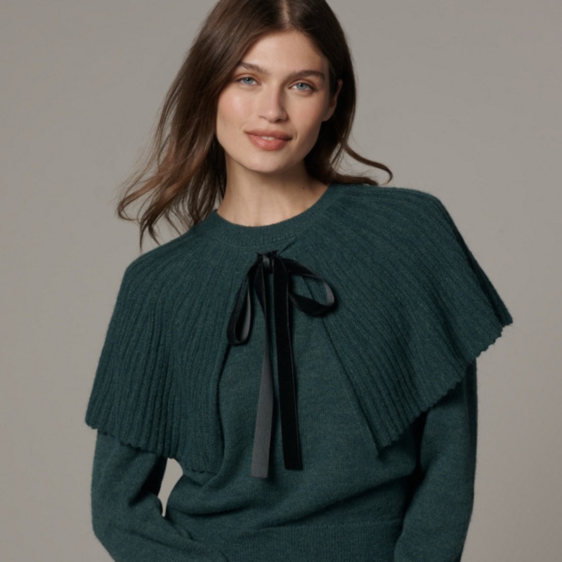 Tie Neck Cape Pullover
