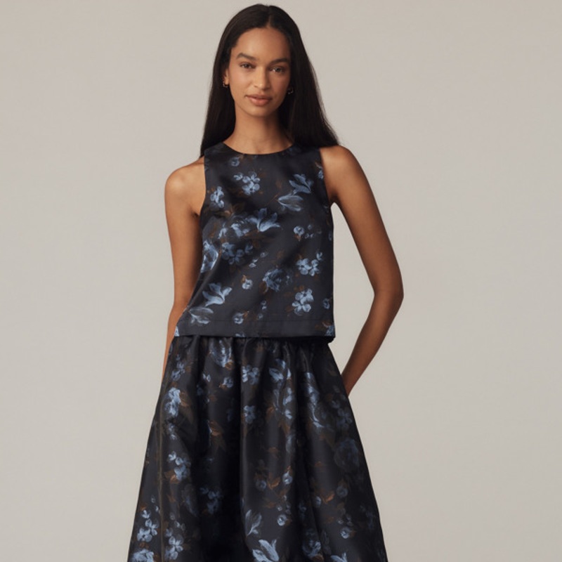 A-Line Poplin Midi Skirt