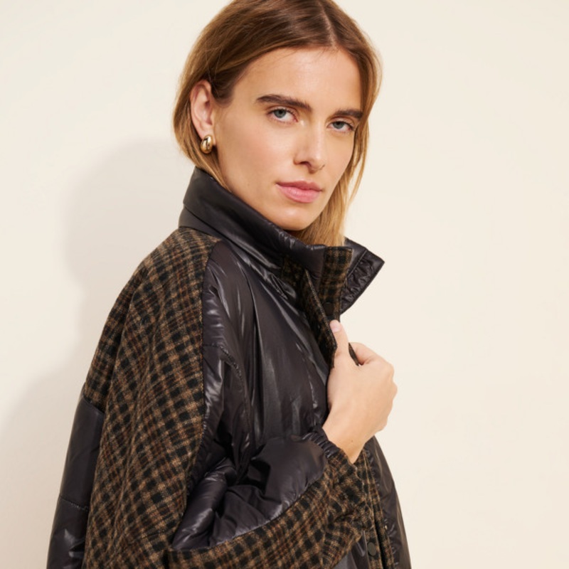 Beryl Mixed Media Quilted Coat