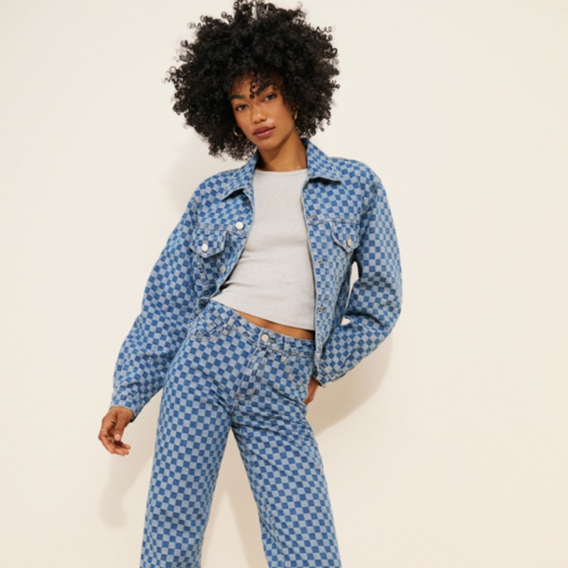 Dames Checkered Jeans