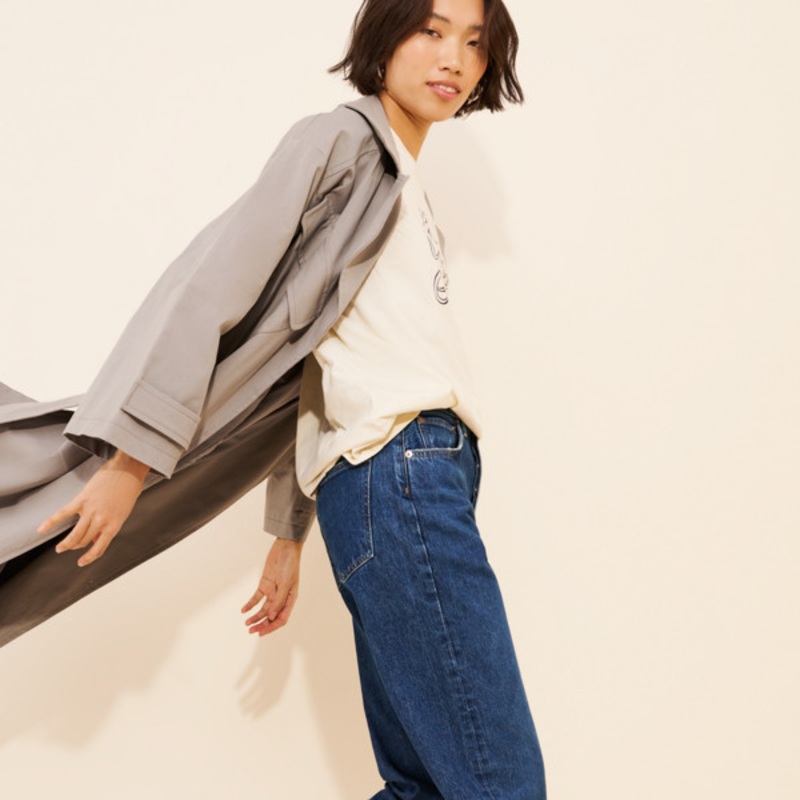 Fran Low Slung Straight Cuffed Jeans