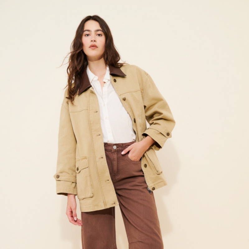 Garment Dye Barrel Leg Jeans