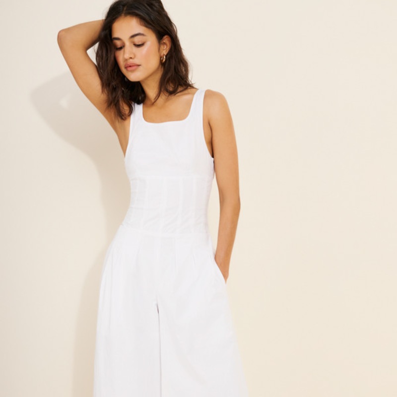 Pleated Corset Jumpsuit