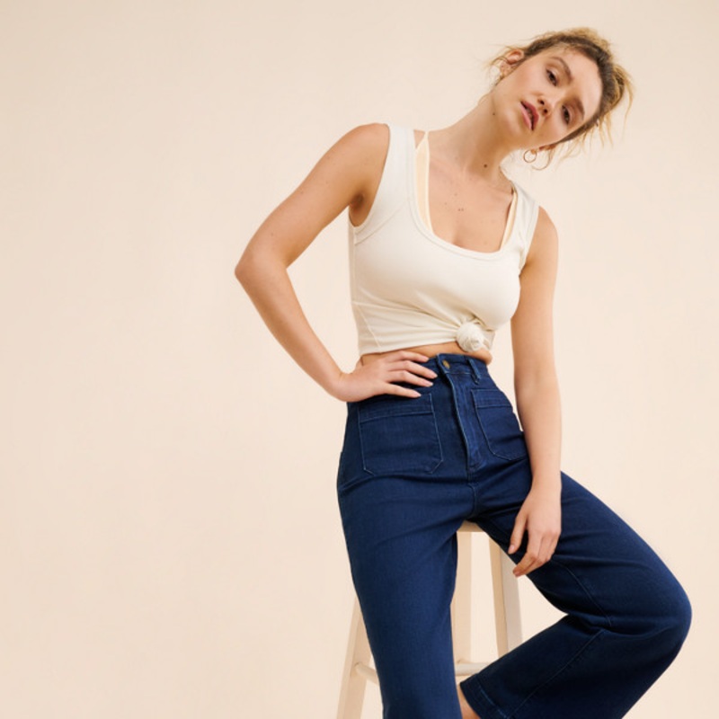 Wide-Leg Full Length Sailor Jeans