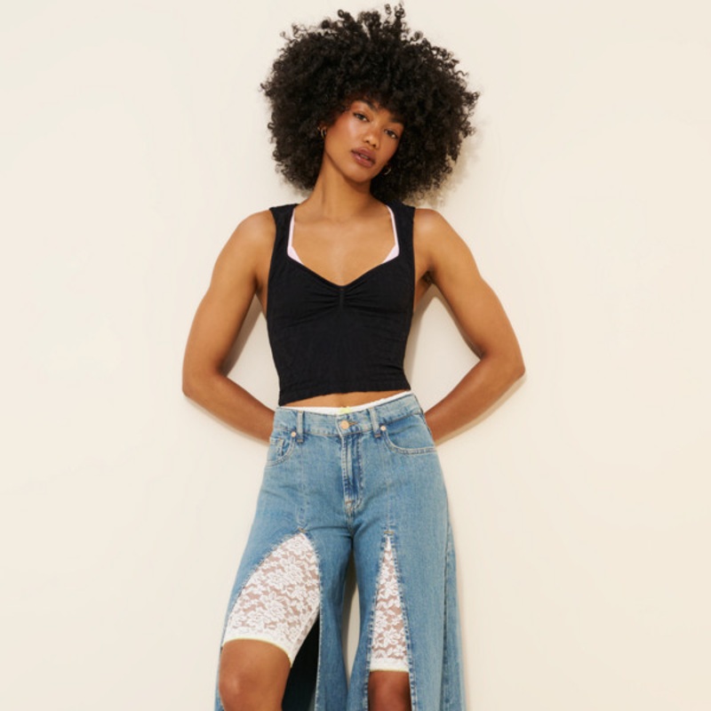 Willow Wide Leg Slit Jeans