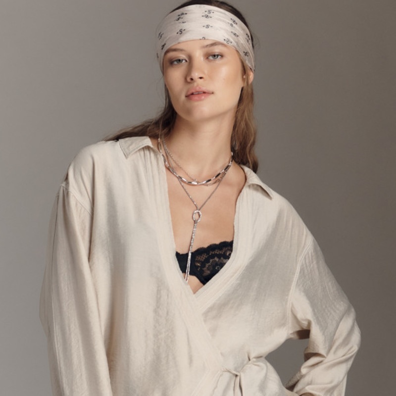 Wrapped V-Neck Blouse