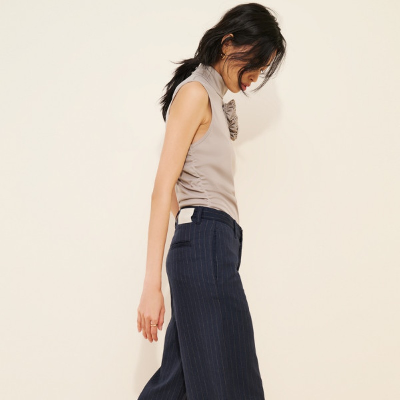 Zoie Wide-Leg Pin Stripe Jeans