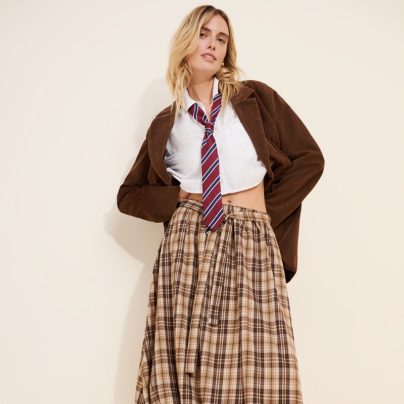 Gina Bubble Hem Midi Skirt