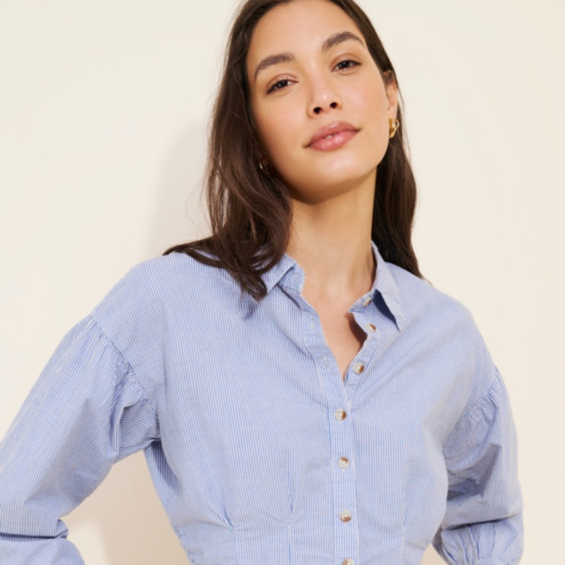 Olivia Stripe Corset Buttondown