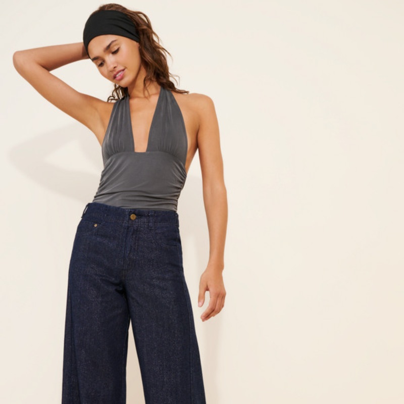 The Adi Sparkle Pull-On Mid-Rise Flare Jeans