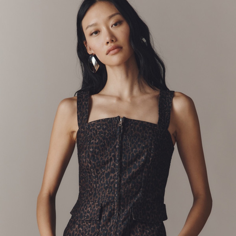 Zip-Front Square-Neck Tank