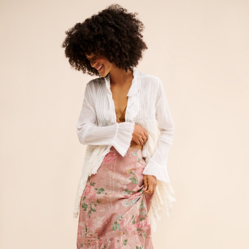 Bordeaux Printed Maxi Skirt