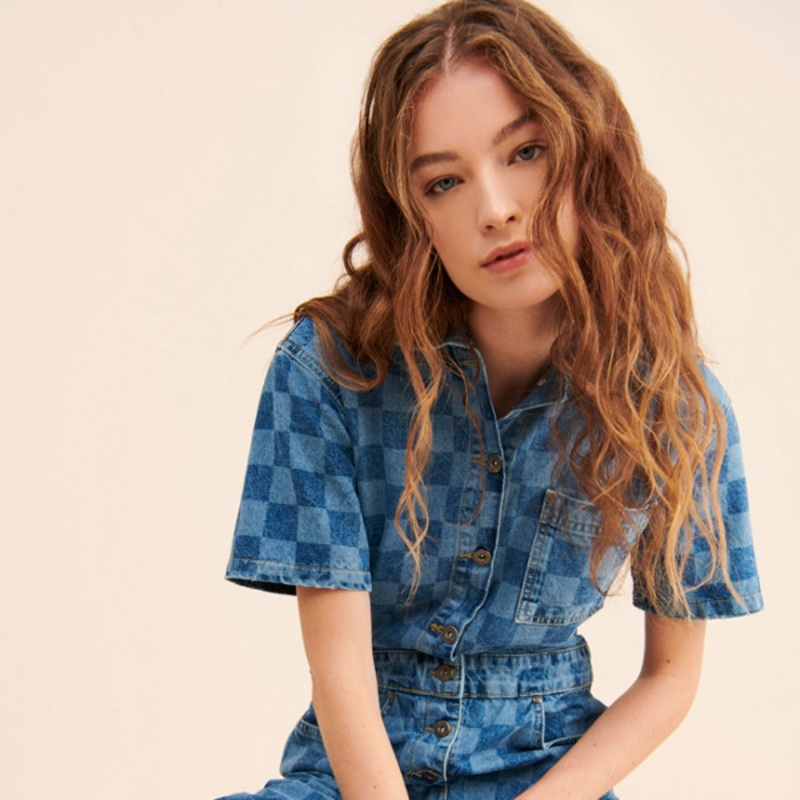 Wide Leg Denim Coveralls