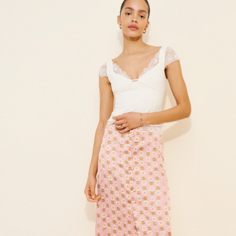 Analise Printed Midi Skirt