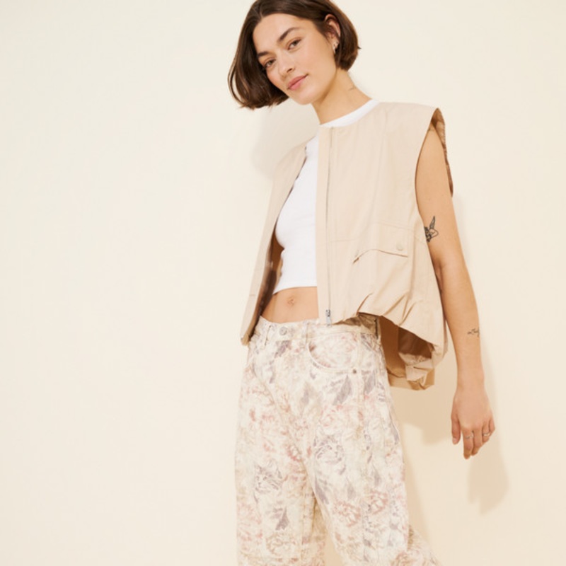 Good Luck Printed Barrel Jeans