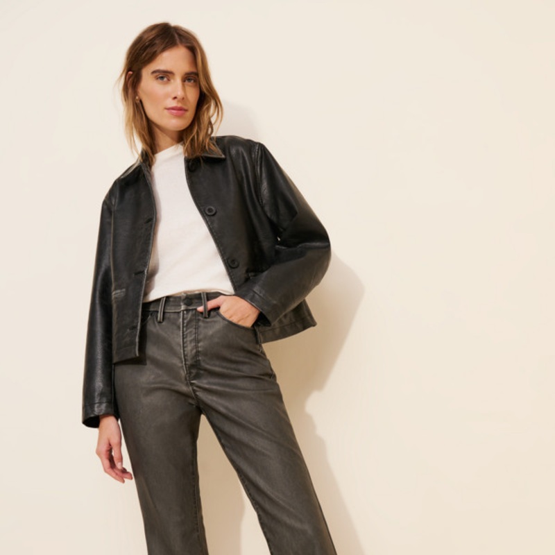 Good Classic Vegan-Leather Bootcut Jeans