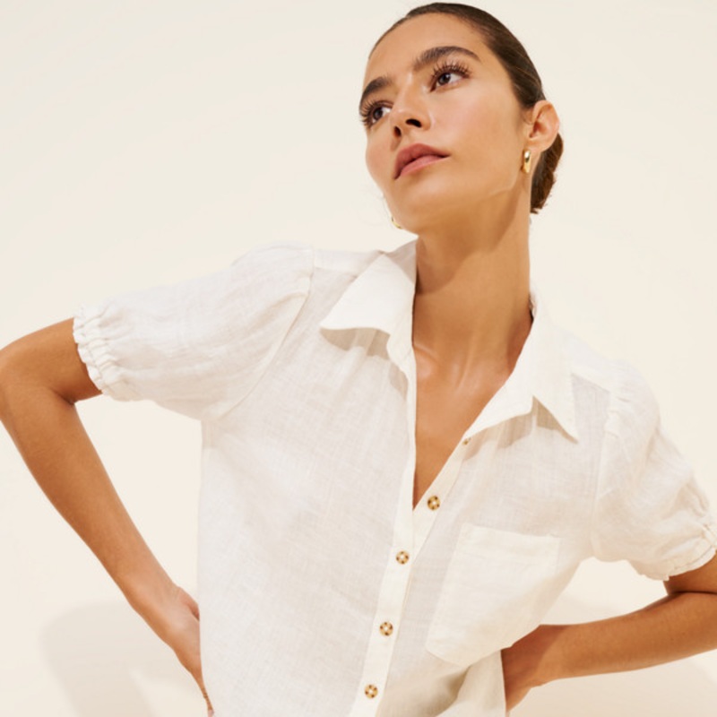 The Aly Puff-Sleeve Blouse: Linen Edition