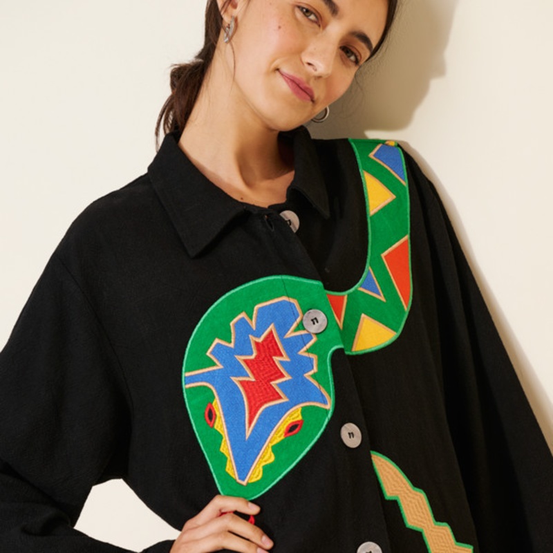 Unisex Snake Linen Blend Chore Jacket