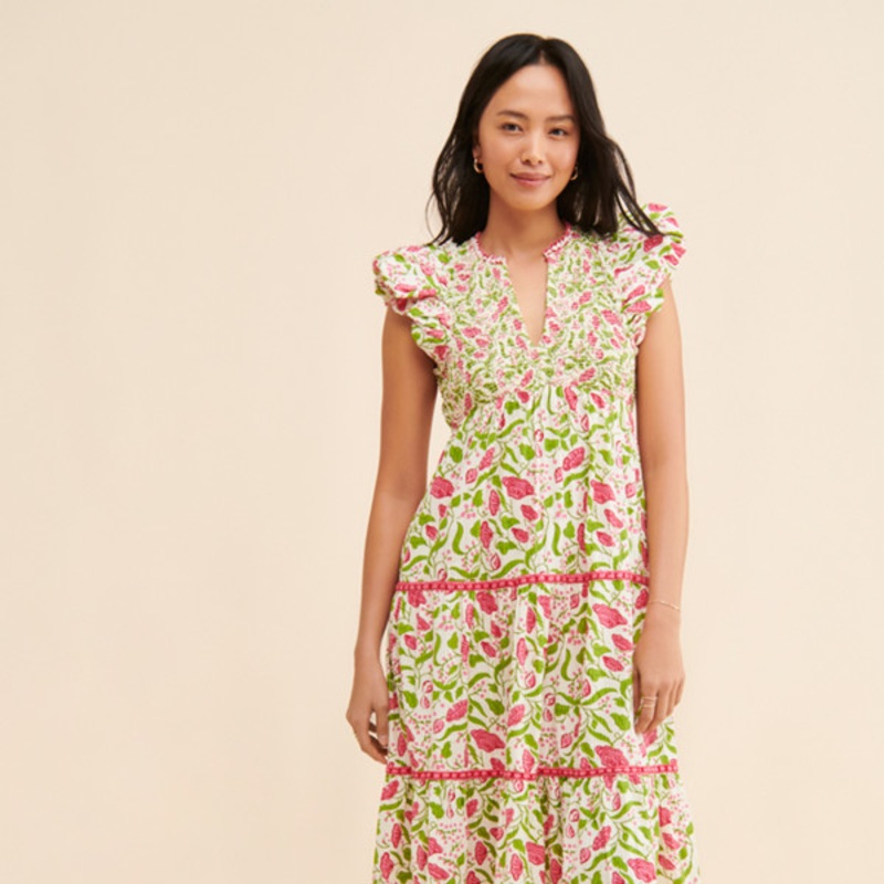 Almina Tiered Midi Dress