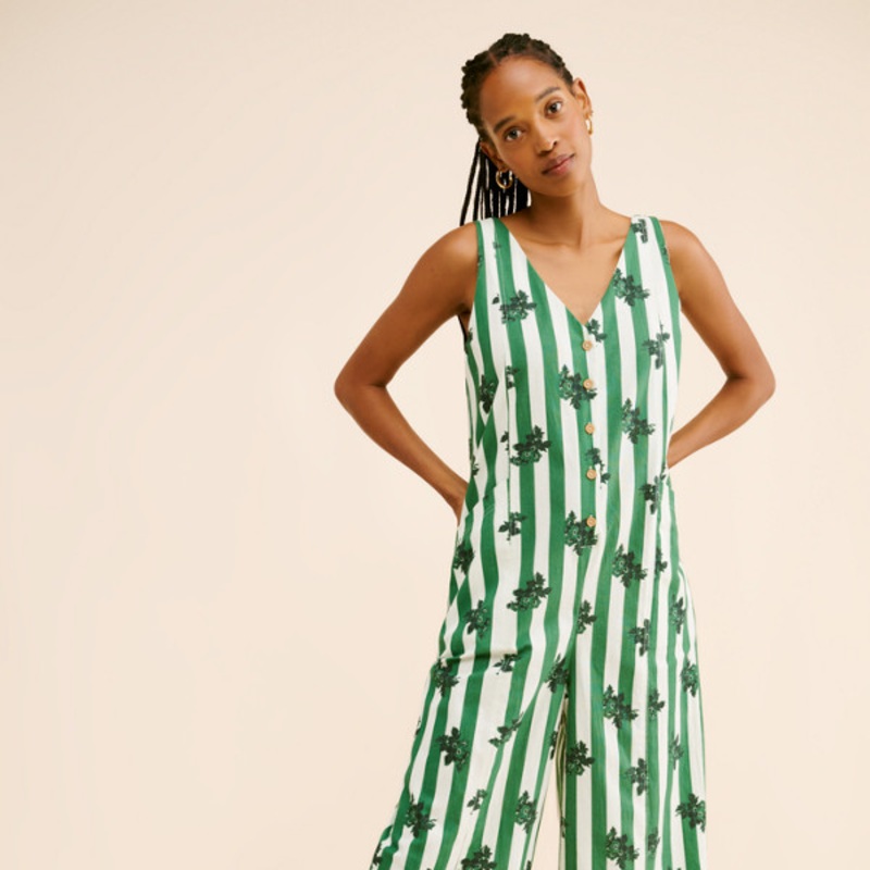 Sleeveless Floral Crop Jumpsuit