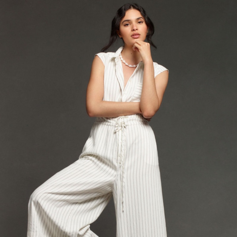 Crop Wide-Leg Shirt Jumpsuit