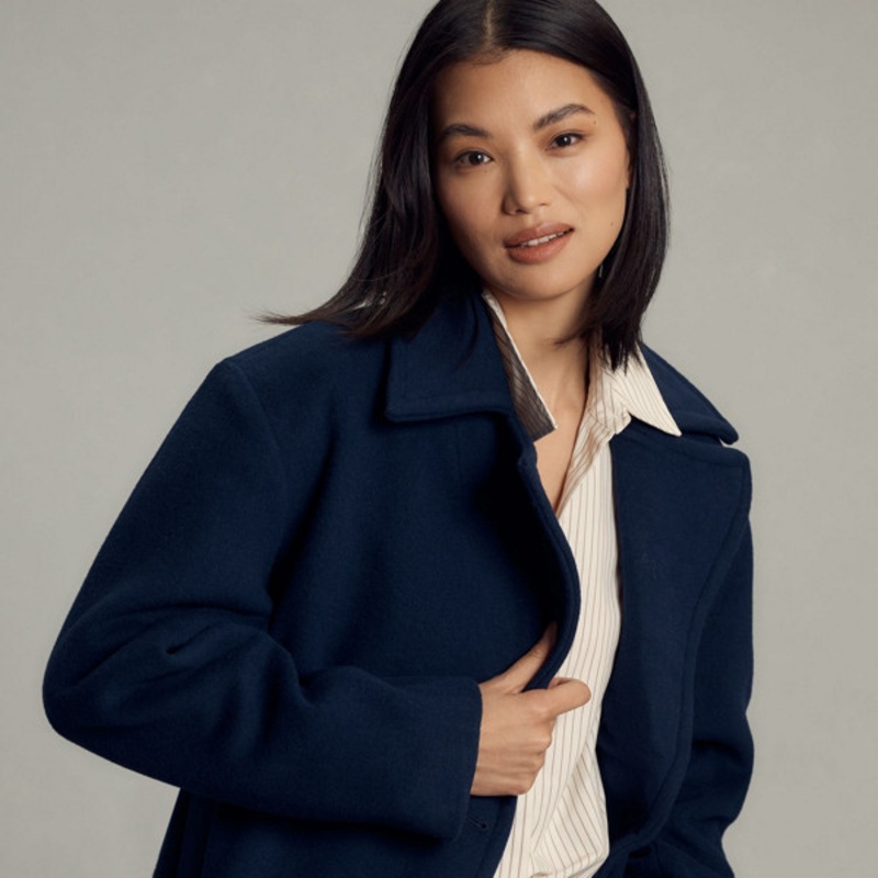 Double-Breasted Wool-Blend Coat