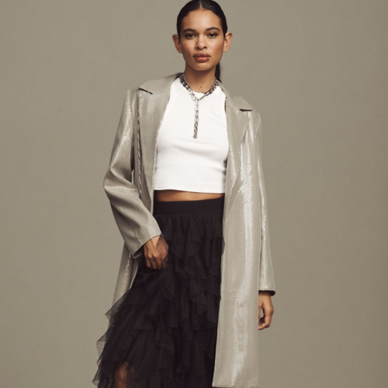 Sequin Longline Jacket