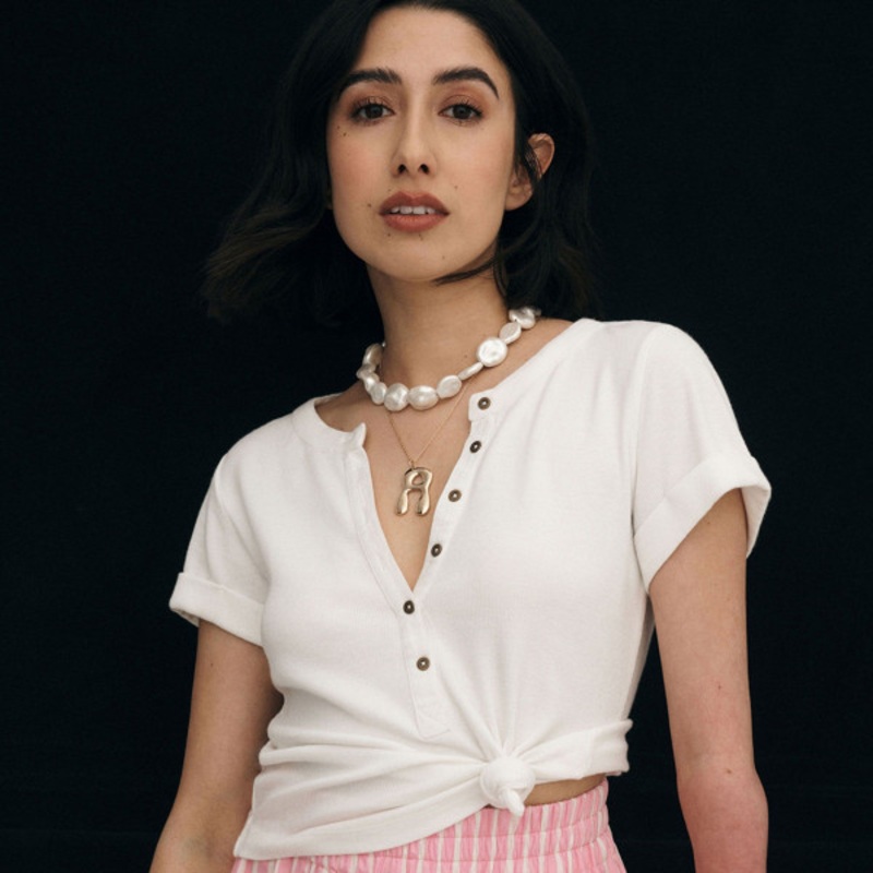 The Adaptive Andie Ribbed Henley Top: Short-Sleeve Edition