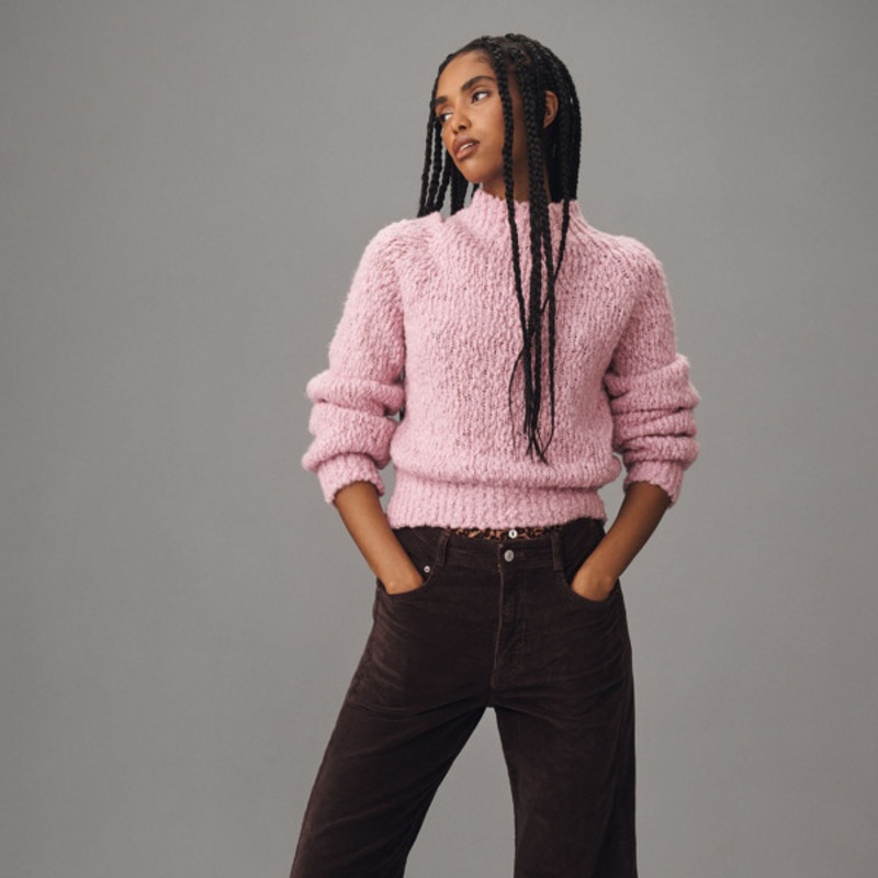 The Adi Mid-Rise Frayed Relaxed Flare Jeans: Corduroy Edition