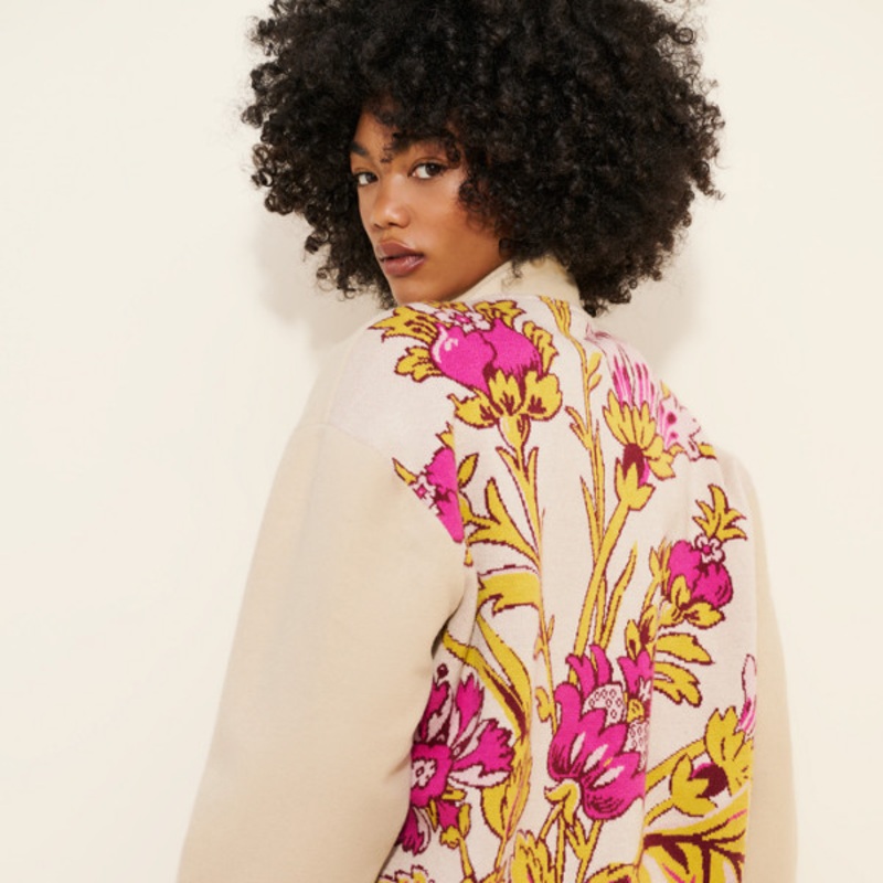 Wool Blend Tapestry Bomber Jacket