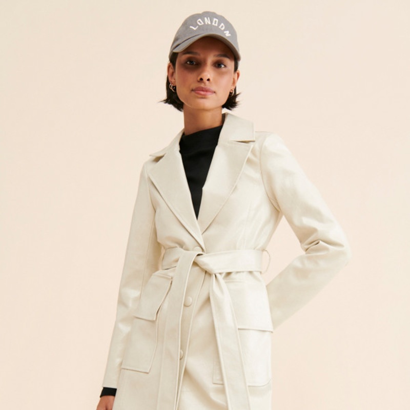Chantel Vegan Leather Trench Coat