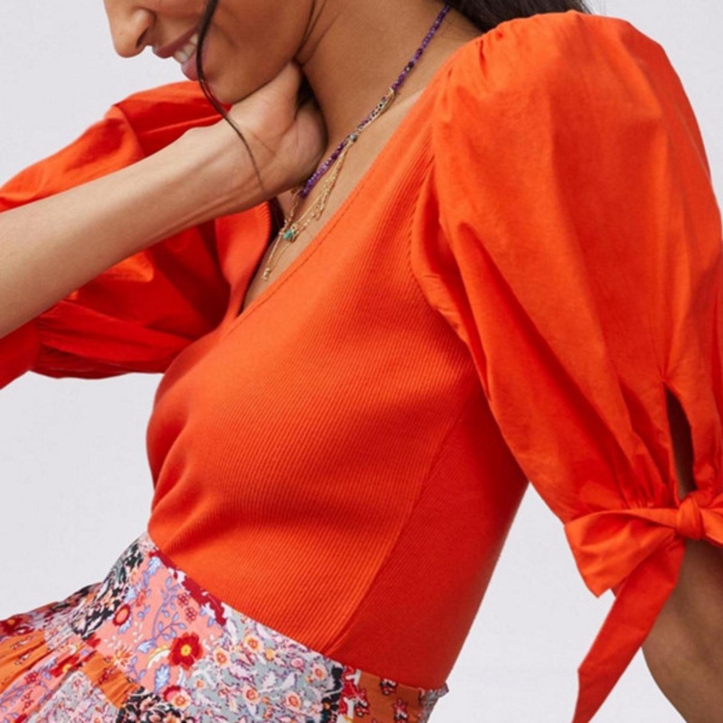 Bow Tie Sleeve Blouse