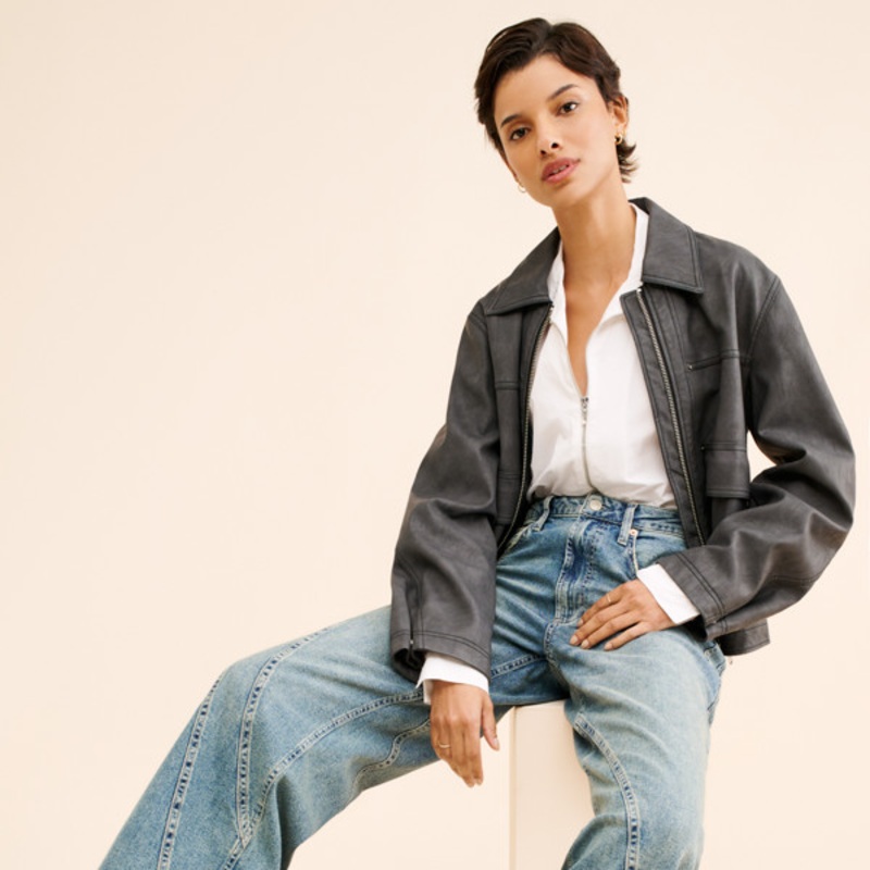 Getty Twist Seam Wide Leg Jeans