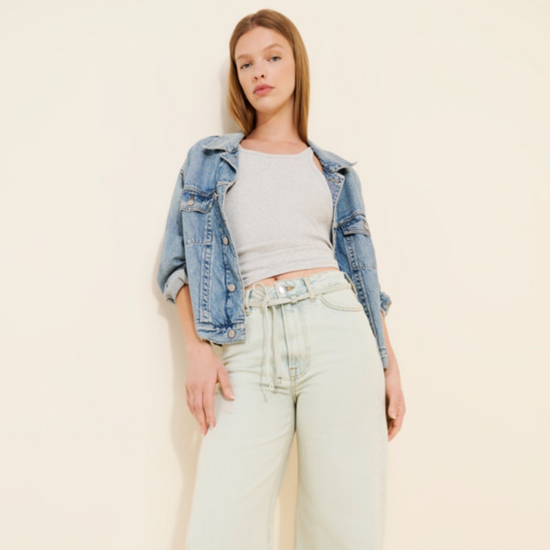 Arizona Wide Leg Belted Jeans