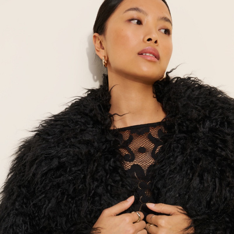 Connor Faux Fur Longline Coat