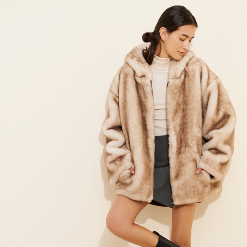 Hannah Hooded Faux Fur Coat