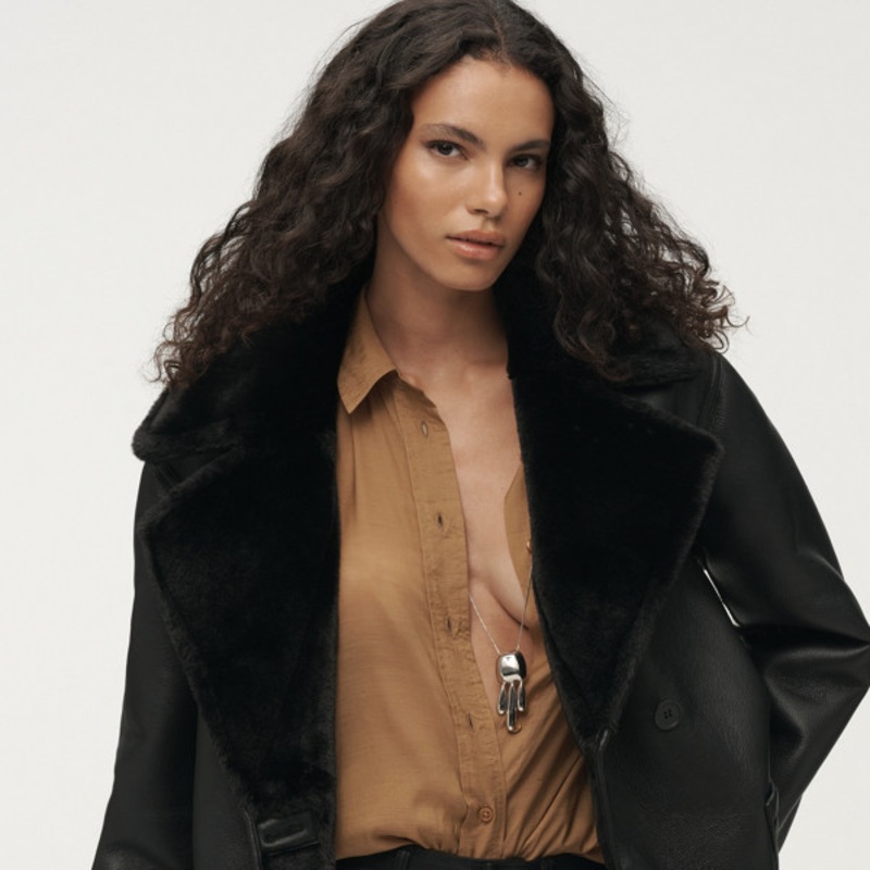 Faux-Shearling Reversible Coat