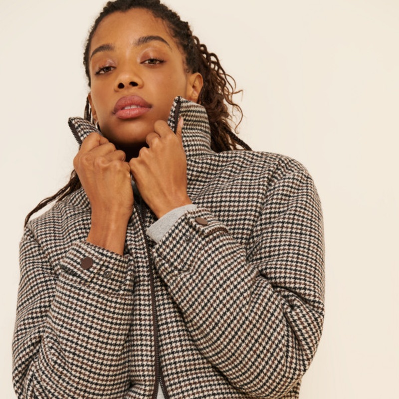 The Bruna Brushed Wool Puffer Jacket