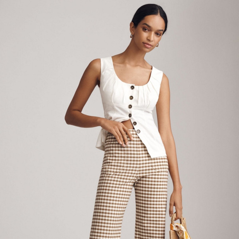 The Colette Cropped High-Rise Wide-Leg Pants: Magic Fabric Edition