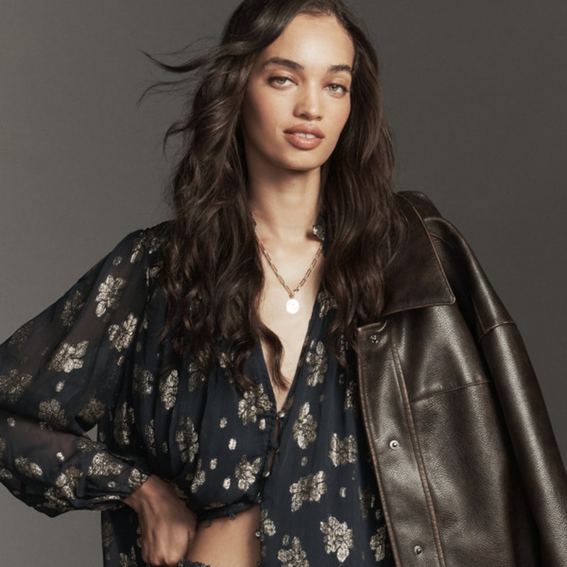 The Estela Sheer Embellished Blouse