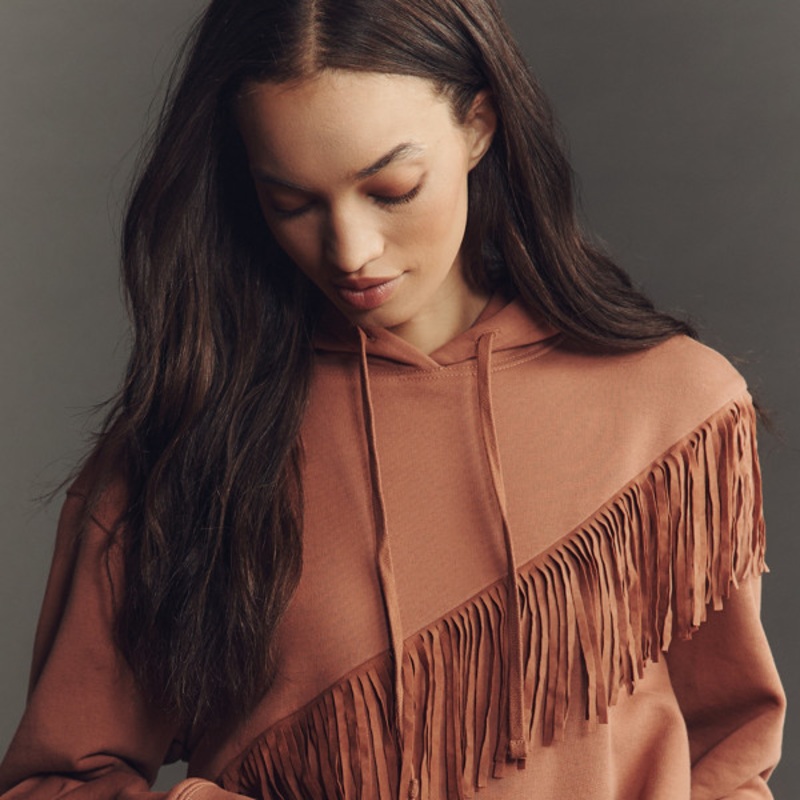 Fringe Hooded Sweatshirt