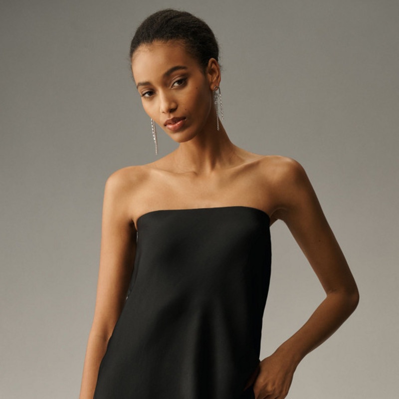 Silky Tube-Top Blouse