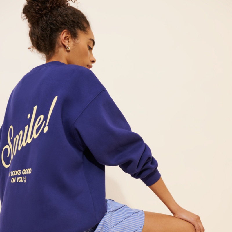 Smile Oversized Crewneck Sweatshirt