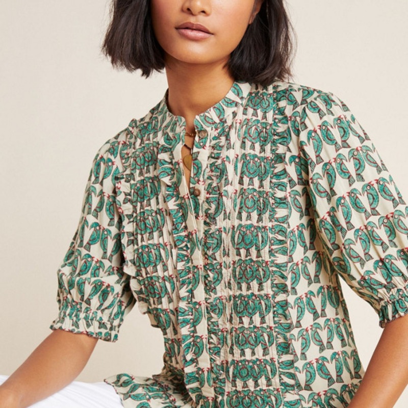 Birdie Ruffled Buttondown